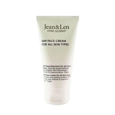 Abbildung von Jean &amp; Len Feuchtigkeitsspendende Gesichtscreme Kaktusfeige Hyaluron, reduziert Spannungsgefühle Trockenheitsfältchen, für alle Hauttypen, ohne Parabene Silikone, vegan, 50 ml