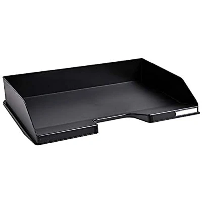 Abbildung von Exacompta 11714D Premium Briefablage Querformat Combo Midi für DIN A4 quer. Idealer Briefkorb Ihre Organisation. Robuster und stapelbarer Ablagekorb Blauer Engel schwarz