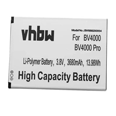 Abbildung von vhbw Akku kompatibel mit Blackview BV4000, BV4000 Pro Handy Smartphone Telefon (3680mAh, 3,8V, Li Polymer)