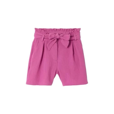 Abbildung von Vertbaudet Mädchen Musselin Shorts mit Gürtel violett 158