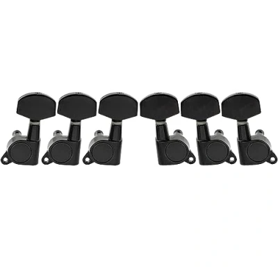 Abbildung von Musiclily Pro 3L3R Gitarre Tuners Mechaniken Machine Heads Tuning Pegs Set für Les Paul SG Style E Folk Akustische Gitarre, Schwarz Großer Knopf