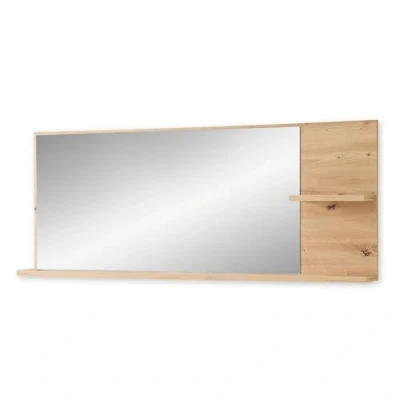 Abbildung von Stella Trading BARI Wandspiegel in Artisan Eiche Optik FSC Zertifiziert Praktischer Spiegel mit Ablage für Flur &amp; Garderobe 148 x 60 17 cm (B/H/T)