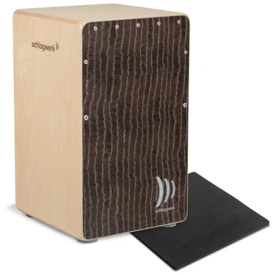 Abbildung von Schlagwerk CP580 Cajon Super Agile Silver Lining individuell und stufenlos einstellbare Snare Technologie fetter Bass, brilliante Snare, kraftvolle Slaps inklusive Sitzkissen Made in Germany
