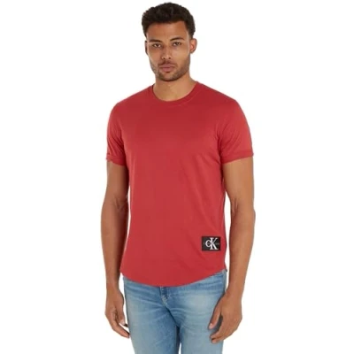 Abbildung von Calvin Klein Jeans Badge TURN UP Sleeve Tshirt basic, Herren, Größe: XXS, Garnet