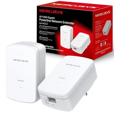 Abbildung von Mercusys AV1000 Gigabit Powerline Starter Kit, Data transfer speed Up To 1000 Mbps, Ideal for 4K streaming, online gaming and graphics intensive applications No Configuration required (MP500 KIT)