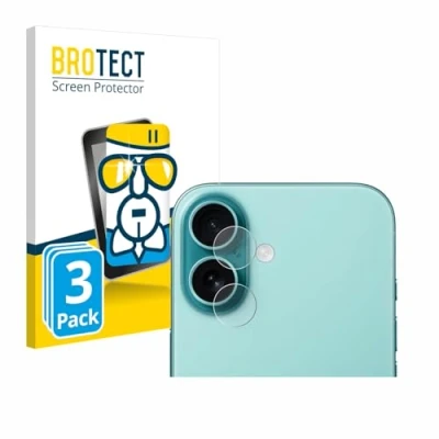 Abbildung von BROTECT Schutzglas für Apple iPhone 16 (NUR Kameraschutz) (3 Stück) Schutzfolie Panzer Folie Glas [Extrem Kratzfest 9H, Anti Fingerprint,