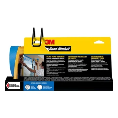 Abbildung von 3M Hand Masker M3000 Werkzeug Malerband und Abdeckfolienspender Set, Handmasker schützt Oberflächen vor Farbspritzern, inklusive 30,5 cm Klinge, Abdeckfolie, 1 Set