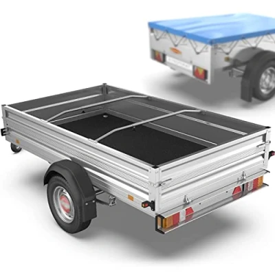 Abbildung von Tarpofix® Anhänger Planenbügel Flachplanenbügel (1 4er Set) Universell anpassbare Anhängerplanen Haltebügel (100 145 cm) langlebige &amp; rutschfeste Alu Bügel für Flachplane 100% Aluminium Spriegel