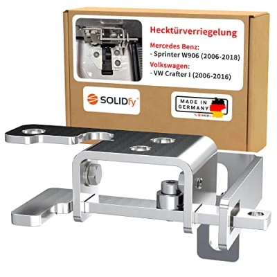Abbildung von SOLIDfy® Hecktürverriegelung für Mercedes Sprinter W906 und VW Crafter I Typ 2E Hecktür Einbruchschutz Sicherung Wohnmobil Camper
