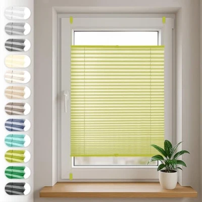 Abbildung von Sonello Plissee Klemmfix ohne Bohren, Blickdicht, verspannt, 30cm x 100cm Olivgrün Faltrollo, Easyfix, Lichtschutz Sonnenschutzrollo Jalousie Rollo für Fenster &amp; Tür, einfache Montage, in verschiedenen Farben und Größen