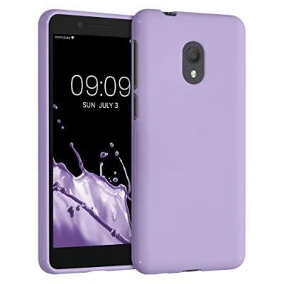 Abbildung von kwmobile Hülle kompatibel mit Alcatel 1C (2019) weiches TPU Silikon Case Cover geeignet für kabelloses Laden Lavendel