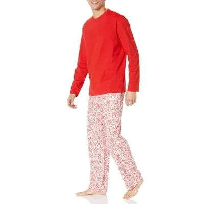 Abbildung von Amazon Essentials Herren Pyjama Set aus Flanell (erhältlich in Big &amp; Tall), Weiß Wald, XXL