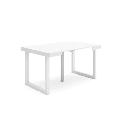 Abbildung von Skraut Home Ausziehbarertisch Multifunktionaler ausziehbarer 140 Für 6 Gäste Massivholz Beine Moderner Stil Weiß