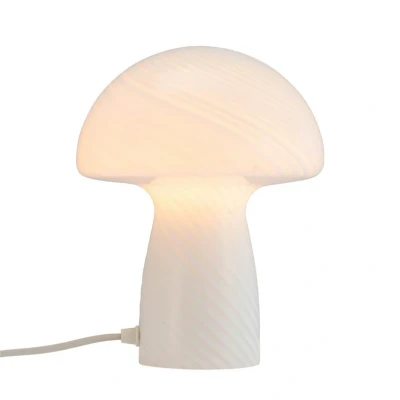 Abbildung von Dyberg Larsen Tischlampe Mushroom, weiß, Höhe 23 cm, Glas
