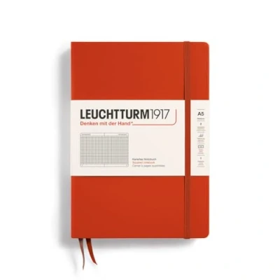 Abbildung von LEUCHTTURM1917 367253 Notizbuch Medium (A5), Hardcover, 251 nummerierte Seiten, Fox Red, kariert