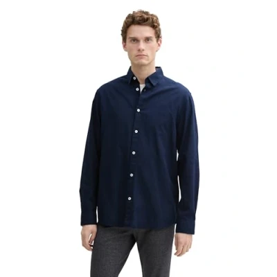 Abbildung von TOM Tailor Chambray Slubyarn Hemd, Herren, Größe: Large, Sky captain blue