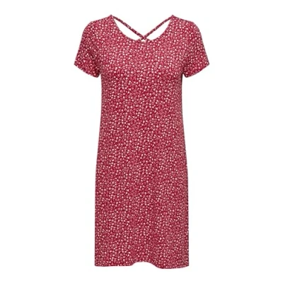 Abbildung von ONLY Onlbera BACK LACE UP JRS Freizeitkleid, Damen, Größe: XS, Rot