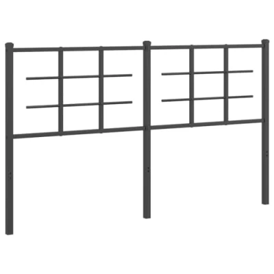 Abbildung von vidaXL Kopfteil Metall, Bettkopfteil mit ausgezeichneter Unterstützung, Metallkopfteil Metallbeinen, Betthaupt für Schlafzimmerbett Doppelbett, Schwarz 150cm