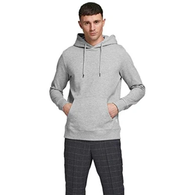 Abbildung von Jack &amp; Jones Jjebasic HOOD Kapuzenpullover, Herren, Größe: XL, Light grey melange