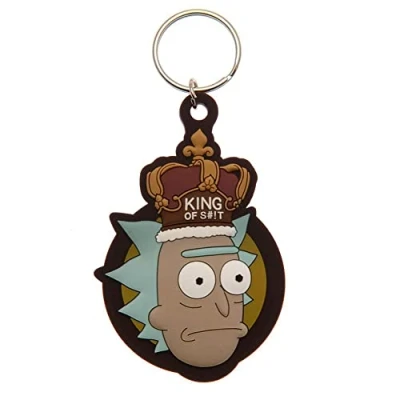 Abbildung von Pyramid International Rick And Morty King Of S**t Schlüsselanhänger aus Gummi, gemischt, Einheitsgröße, Modern