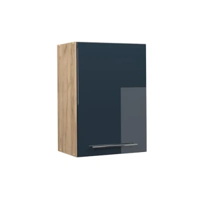 Abbildung von Vicco Hängeschrank Fame Line, Dunkelblau Hochglanz/Goldkraft Eiche, 50 cm