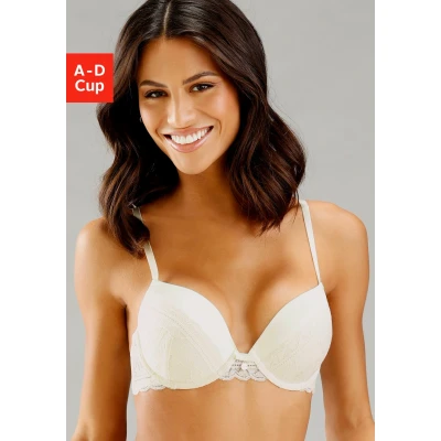 Abbildung von s.Oliver Push up BH &quot;Adèle&quot;, mit graphischer Spitze und Metallaccessoire, Dessous