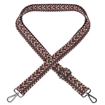 Abbildung von EAZY CASE Schulterriemen Ersatz Taschenriemen Boho Style Festivalband Tragegurt für Gitarren Handtaschen Accessoires Beere Rot