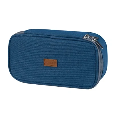 Abbildung von Yommie Federmäppchen Oxford Federtasche Groß Single Etui Schule Federmappe Schlampermäppchen Mäppchen Jungen Federpenal Schulmäppchen Mädchen Federschachtel Organizer Für Teenager Navy