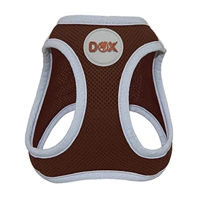 Abbildung von DDOXX Reflektierendes Airmesh Step In Hundegeschirr Verstellbare Brust Welpengeschirr für alle Größen XL (Braun)
