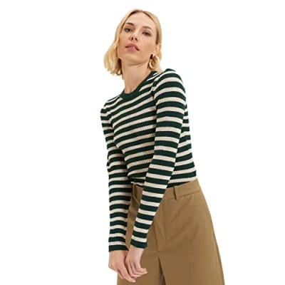 Abbildung von Trendyol Damen Green Striped Knitwear Pullover Sweater, Grün, S EU