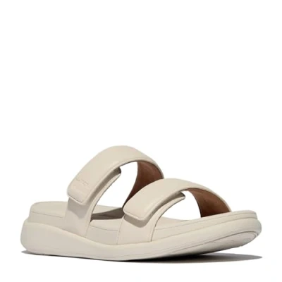 Abbildung von Fitflop F MODE GO ADJUSTABLE TWO BAR BUCKLE SLIDES Keilpantolette Paris Beige