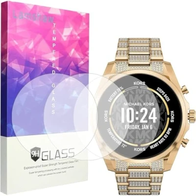 Abbildung von Giaogor Displayschutzfolie Kompatibel für MK Gen 6 Smartwatch, 9H Härte Panzerglas Schutzfolie Michael Kors Smartwatch (3 Pack)