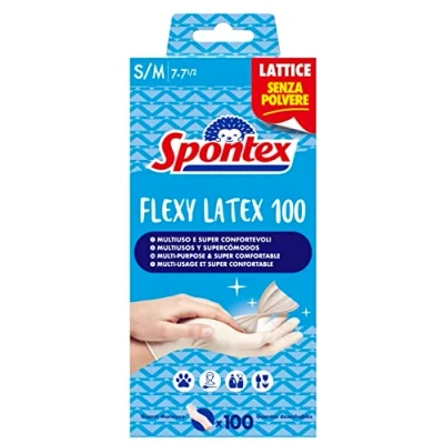 Abbildung von Latex Flexy x 100 Mapa Spontex Handschuhe Einweghandschuhe Stück Größe S/M
