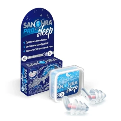 Abbildung von SANOHRA Pro Sleep Ohrstöpsel Erholsamer Schlaf mit 24 dB Lärmdämmung Wiederverwendbar, Größe S (7 9 mm Durchmesser) Made in Germany