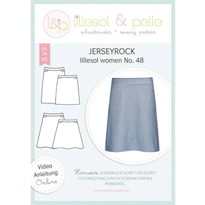 Abbildung von lillesol &amp; pelle Schnittmuster Women No.48 Jerseyrock in Größe 34 50 zum Nähen mit Foto Anleitung und Video