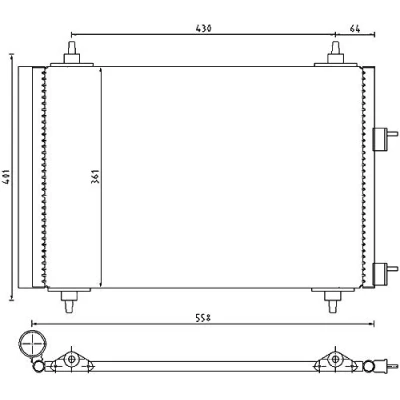 Abbildung von MAHLE ORIGINAL AC 315 000P Klimakondensator mit Trockner 14mm 11,1mm 518mm PEUGEOT: 307 CC, Schrägheck, Kombi
