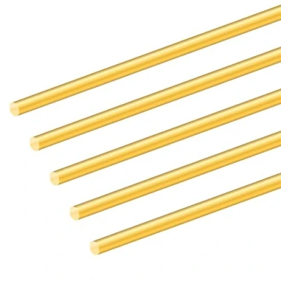 Abbildung von 5PCS 6mm Messingstangen, iMeistek 200mm Länge Messing massiv runde Stange für Griffstifte RC Modelle DIY Crafts