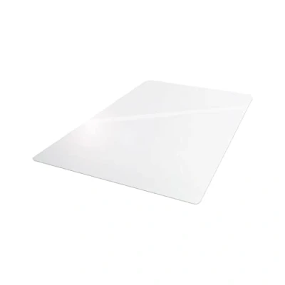 Abbildung von Floortex Bodenschutzmatte Bürostuhlunterlage ultimat 119 x 89 cm aus Original Polycarbonat transparent rechteckig für nieder &amp; mittelflorige Teppichböden