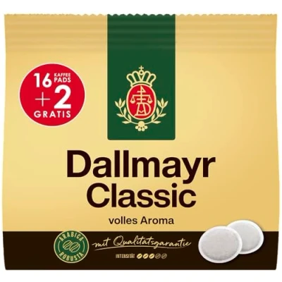 Abbildung von Dallmayr Classic Kaffeepads, für alle Pad Maschinen, Röstkaffee, Sanft, 16 + 2 Pads, á 6.9 g