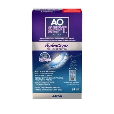 Abbildung von Aosept plus Hydraglyde Lösung Reise Set 90 ml