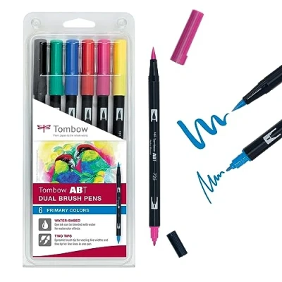 Abbildung von Tombow brush pen ABT dual set Primary colours 6pcs