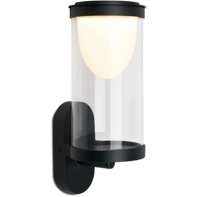Abbildung von BRILONER LED Wandleuchte ohne Stromanschluss Touch, dimmbar in Stufen, Akku tauschbar, Wandlampe Akku, Aussen, Wandbeleuchtung außen, Außenleuchte, Außenwandleuchten, 24x12x10 cm, Schwarz