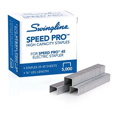 Abbildung von Swingline Heftklammern, strapazierfähig, 0,95 cm Länge, 2545 Blatt Kapazität, 210/Streifen, 5000/Box, 1 Stück, Speed Pro (35465)
