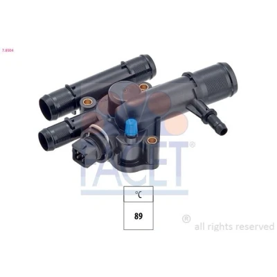 Abbildung von FACET 7.8504 Kühlwasserthermostat 89C Made in Italy OE Equivalent mit Dichtung RENAULT: CLIO 2, Kangoo I, ESPACE 4, OPEL: Vivaro A Kastenwagen