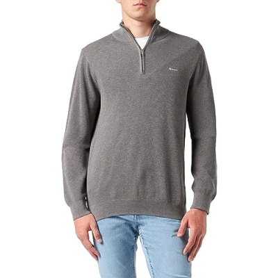 Abbildung von GANT HALF ZIP Strickpullover, Herren, Größe: 3XL, Dark grey melange