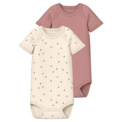 Abbildung von NAME IT Baby Mädchen Nbfbody 2p Ss Buttercream Hearts Noos, Buttercream, 92
