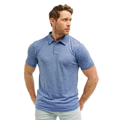 Abbildung von 100% Merino Poloshirt Herren Outdoor Atmungsaktiv Shirt Kurzarm (Medium, Deep Blue Polo)