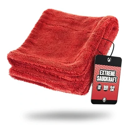 Abbildung von Nuke Guys Auto Trockentuch Microfaser Gamma Dryer S Mikrofasertuch (Microfaser, 40x40 cm, 1 tlg., Rot 40x40cm 1400GSM)