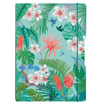 Abbildung von herlitz Notizheft flex, A4, 2 x 40 Blatt, kariert und liniert, Motiv: Ladylike Jungle, 1 Stück