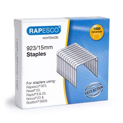 Abbildung von Rapesco 1239 923/15mm, Typ 23 verzinkte Heftklammern, 1000 Stück
